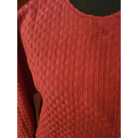 Chicos Womens Red orange  Textured Open Front Cardigan Jacket With Pockets Size - Picture 4 of 5